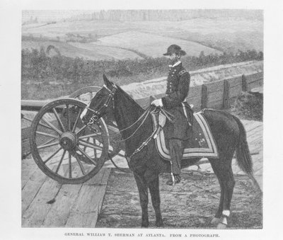 General William Tecumseh Sherman at Atlanta, engraved from a photograph, illustration from 